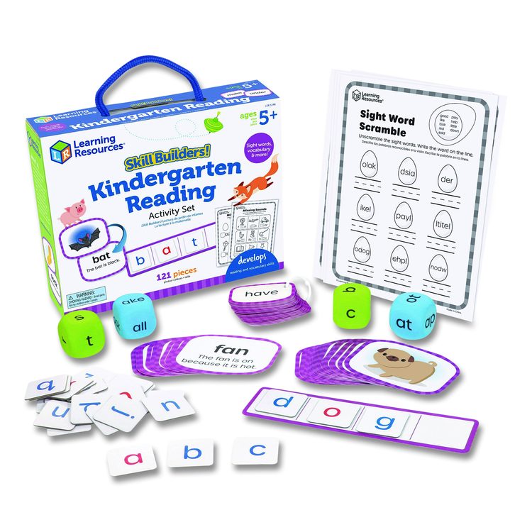 Skill Builders! Kindergarten Reading Activity Set, Grades K to 1, 121 Pieces