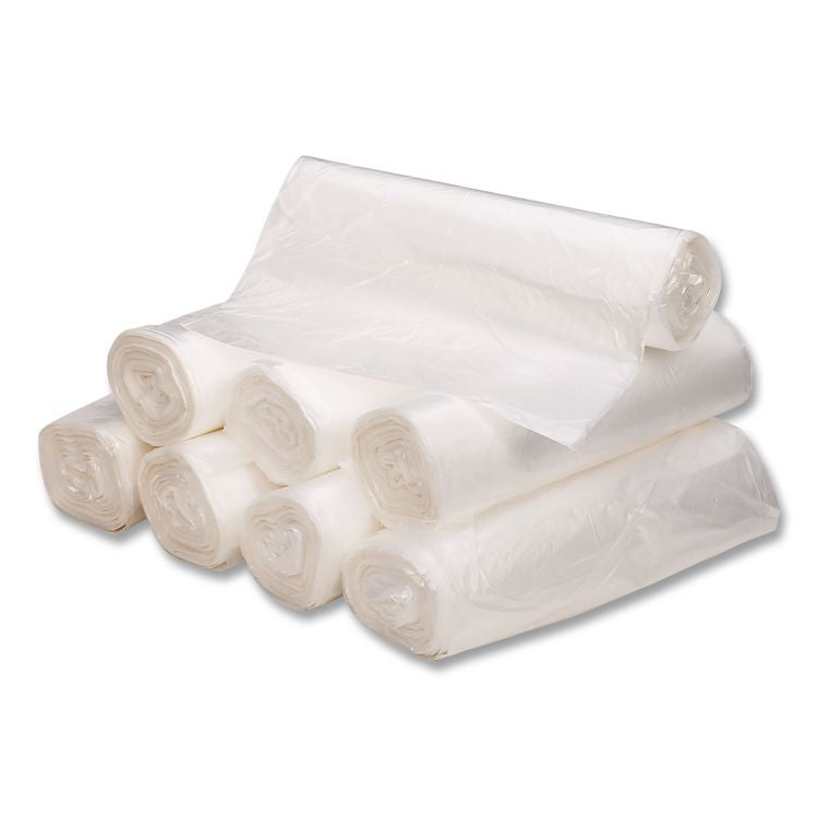Waste Can Liners, 33 gal, 9 mic, 33" x 39", Natural, 25 Bags/Roll, 20 Rolls/Carton