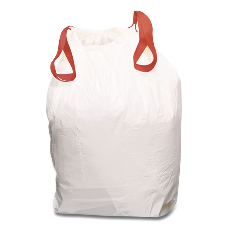 Drawstring Kitchen Bags, 13 gal, 24" x 27.4", White, 50 Bags/Box, 6 Boxes/Carton