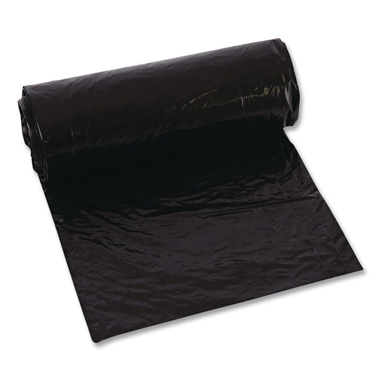 Low-Density Can Liners, 60 gal, 2.4 mil, 38" x 58", Black, Flat Pack, 100/Carton