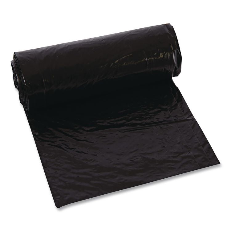 Low-Density Can Liners, 56 gal, 1.25 mil, 43" x 47", Black, Flat Pack, 100/Carton
