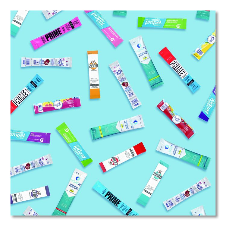 Drink Mixes Snack Box, 50 Assorted Mixes/Box