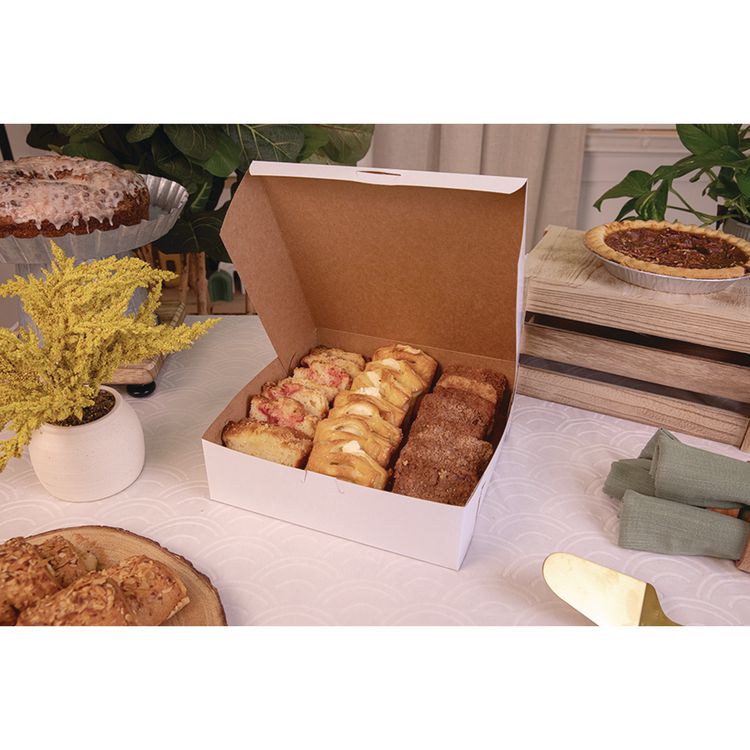 White One-Piece Non-Window Bakery Boxes, 10 x 10 x 3, White, Paper, 200/Carton