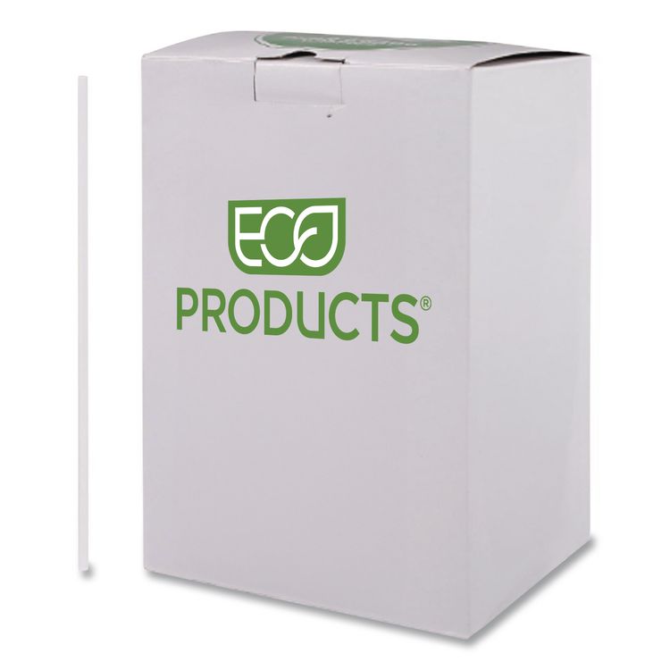 Jumbo Wrapped Paper Straw, 7.75", 6 mm Diameter, White, 3,000/Carton
