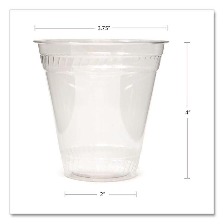 Kal-Clear PET Cold Drink Cups, Squat, 12 oz to 14 oz, Plastic, Clear, 50/Sleeve, 20 Sleeves/Carton