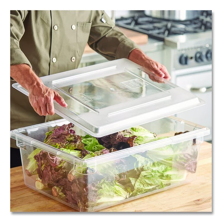 Food/Tote Box Lids, 26 x 18, Clear, Plastic