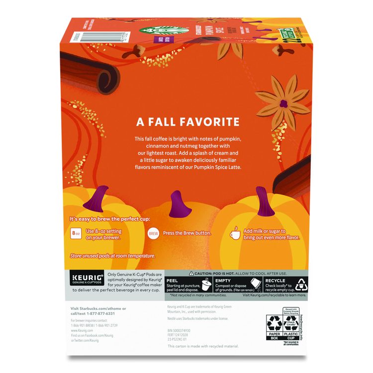 Pumpkin Spice Coffee K-Cup, 22/Box