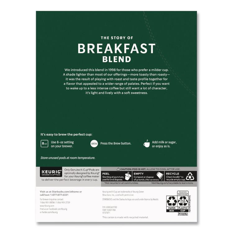 Breakfast Blend K-Cups, 24/Box