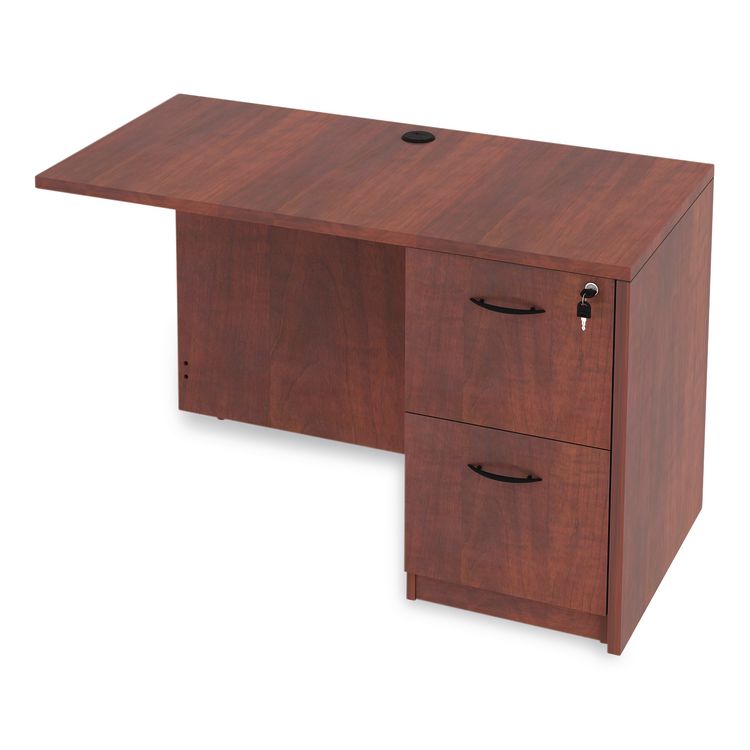 Alera Valencia Series Reversible Return/Bridge Shell, 47.25w x 23.63d x 29.5h, Medium Cherry