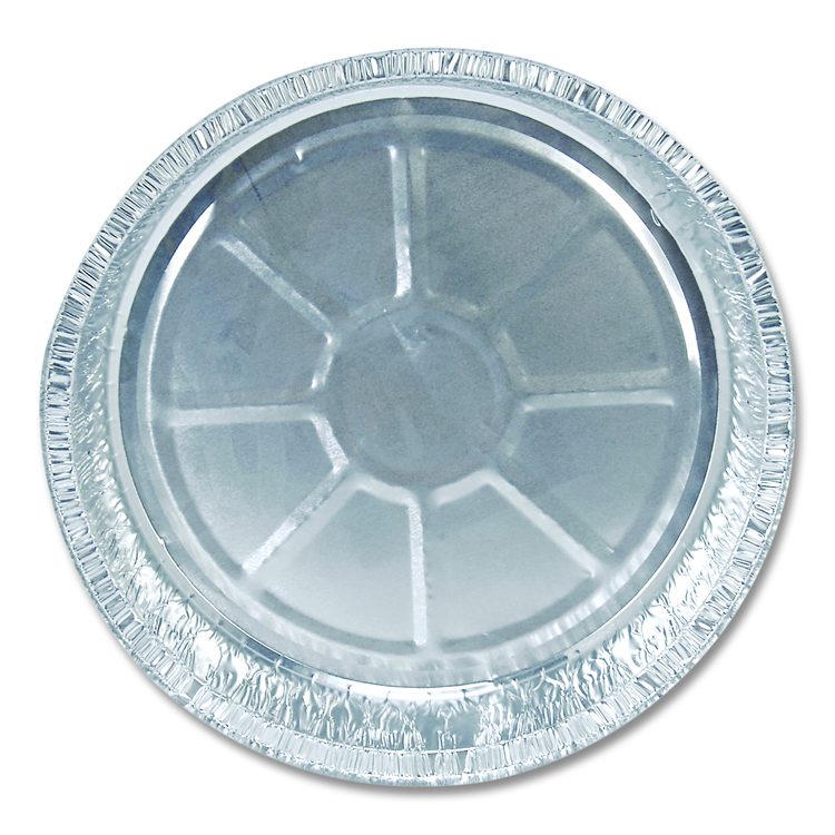 Round Aluminum Container with Lid, 48 oz, 9" Diameter, Silver, 500/Carton