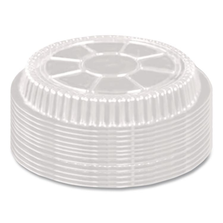 Plastic Dome Lids, Fits Round Pan 2047, 7" Diameter x 0.88" h, Clear, 500/Carton