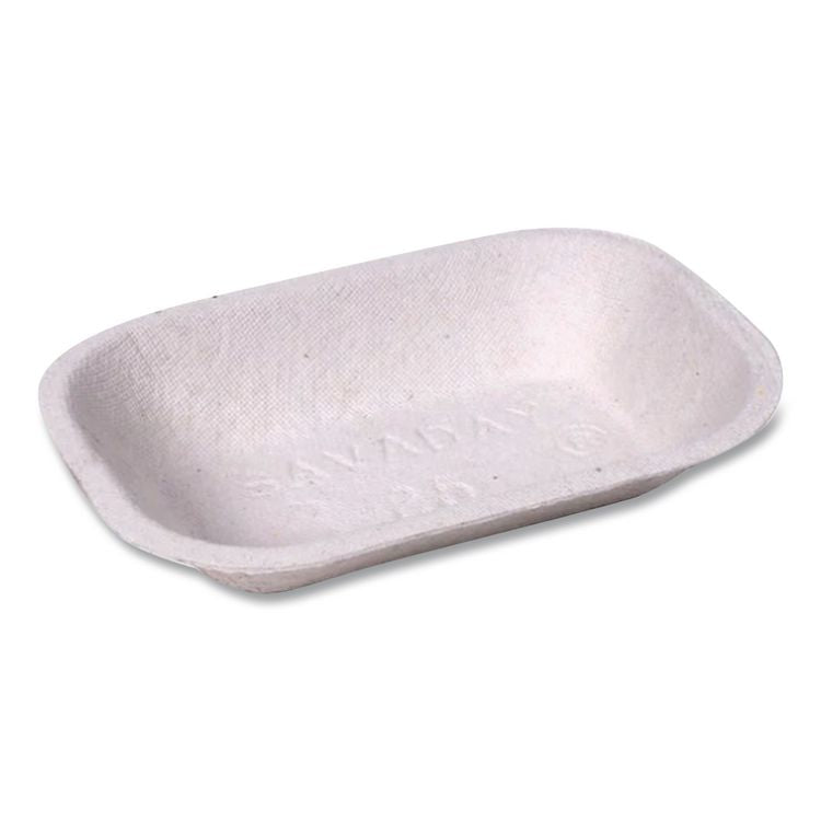 Savaday Molded Fiber Food Tray, 7 x 9, Beige, Paper, 250/Bag, 500/Carton