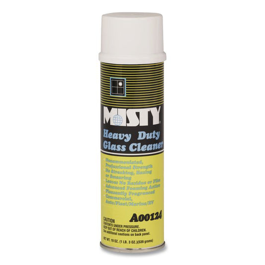 Heavy-Duty Glass Cleaner, 19 oz Aerosol Spray, 12/Carton
