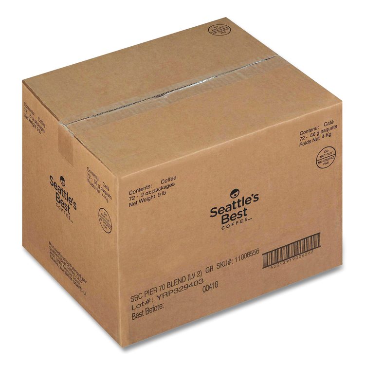 Premeasured Coffee Packs, Pier 70 Blend, 2.1 oz Packet, 72/Box