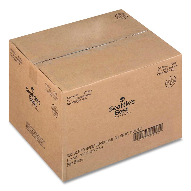 Premeasured Coffee Packs, Decaf Portside Blend, 2.6 oz Packet, 72/Carton