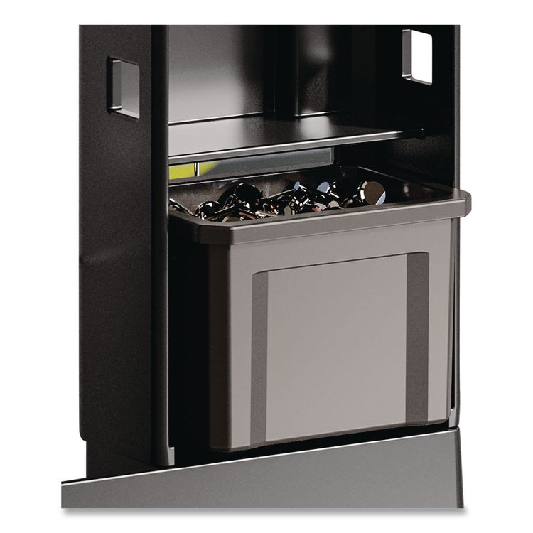 Customizable Bin System for Utility Carts, 2 Large Bins, 4 Small Bins, Black