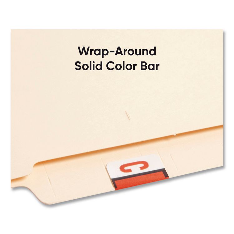 A-Z Color-Coded End Tab Filing Labels, C, 1 x 1.25, White, 500/Roll