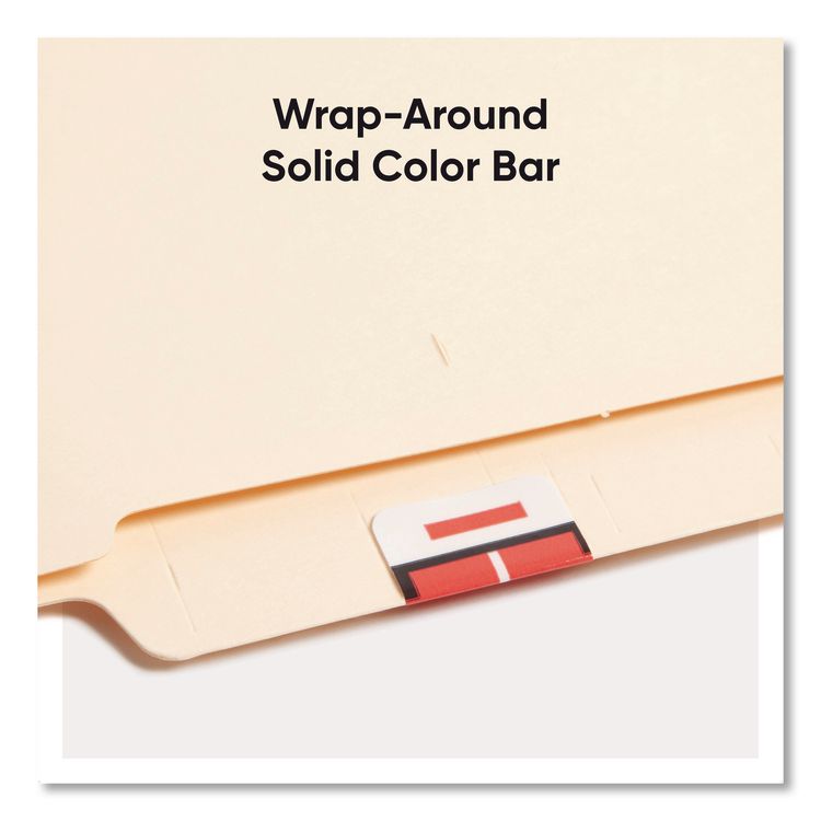 A-Z Color-Coded End Tab Filing Labels, I, 1 x 1.25, White, 500/Roll