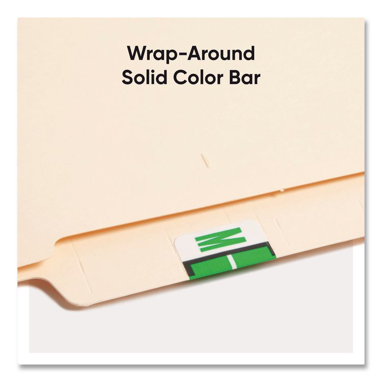 A-Z Color-Coded End Tab Filing Labels, M, 1 x 1.25, White, 500/Roll