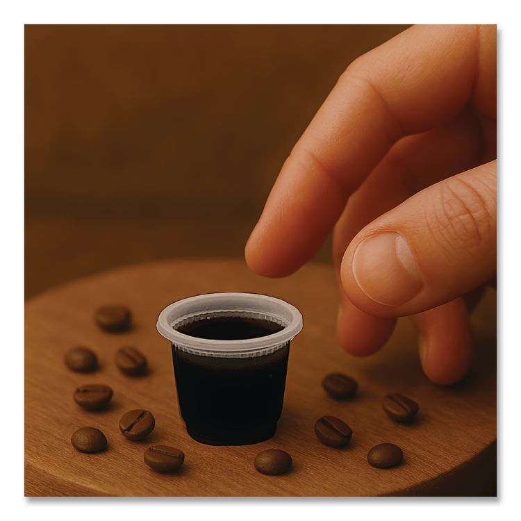 Plastic Condiment Cups, 0.75 oz, Translucent, 250/Sleeve, 20 Sleeves/Carton