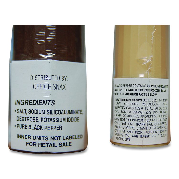 Condiment Set, 4 oz Salt, 1.5 oz Pepper, Two-Shaker Set