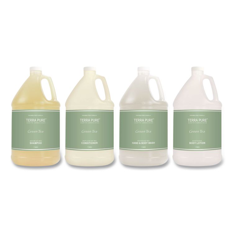 Terra Pure Lotion Gallon, 1 gal Bottle, Green Tea and Lemongrass Scent, 4/Carton