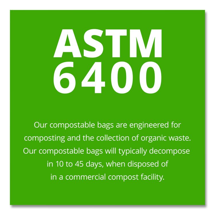 EcoSafe-6400 Bags, 30 gal, 1.1 mil, 30" x 39", Green, 48/Box
