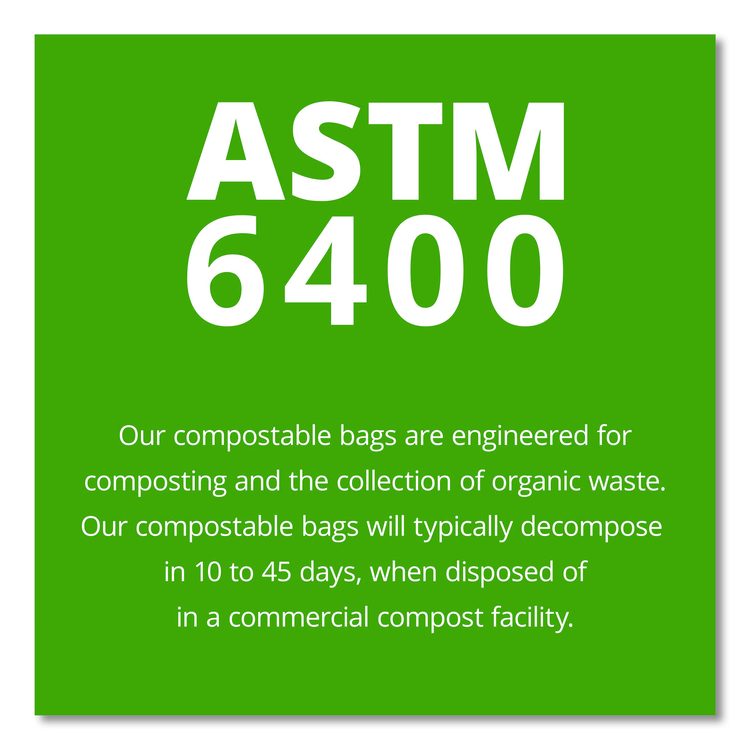 EcoSafe-6400 Bags, 48 gal, 0.85 mil, 42" x 48", Green, 40/Box