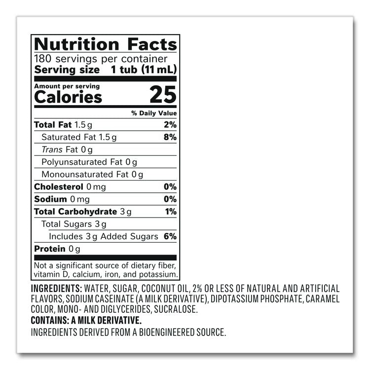 Bulk Liquid Coffee Creamer, Vanilla Caramel, 0.38 oz Mini Cups, 180/Carton