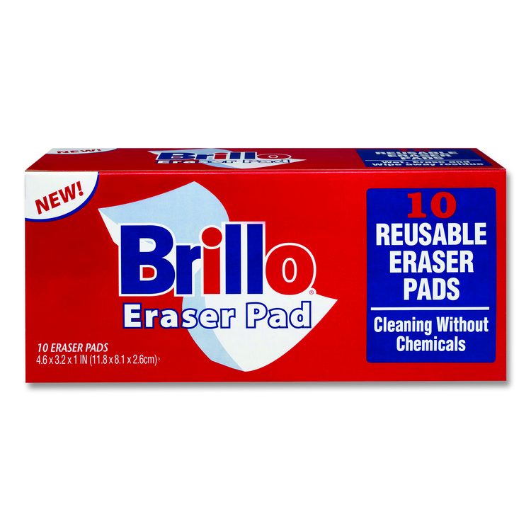 Commercial Eraser Pads, 3.2 x 4.6, 1" Thick, White, 10 Erasers/Box, 12 Boxes/Carton