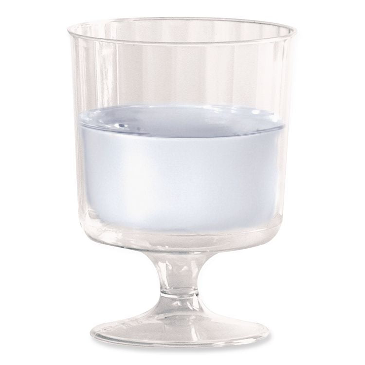 Classic Crystal Plastic Wine Glasses on Pedestals, 5 oz, Clear, 10/Pack, 24 Packs/Carton