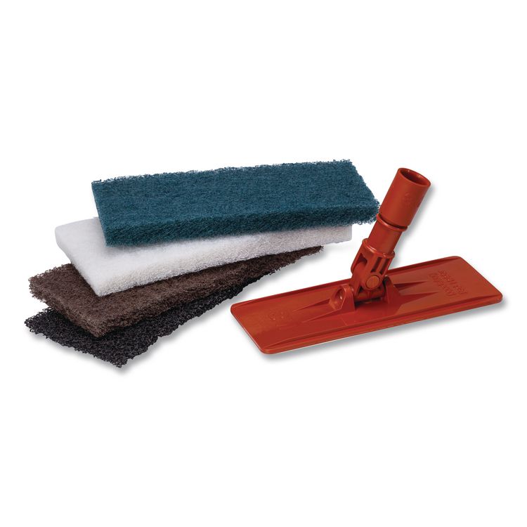Heavy-Duty Utility Pad, 4.62 x 10, Brown, 10/Carton
