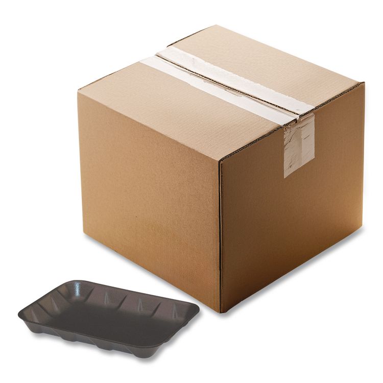 Supermarket Tray, #4D, 8.6 x 6.6 x 1.3, Black, Foam, 400/Carton