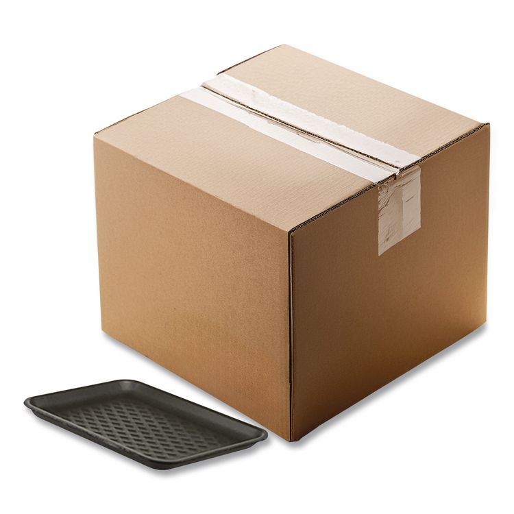 Supermarket Tray, #10S, 10.9 x 5.9 x 0.7, Black, Foam, 500/Carton