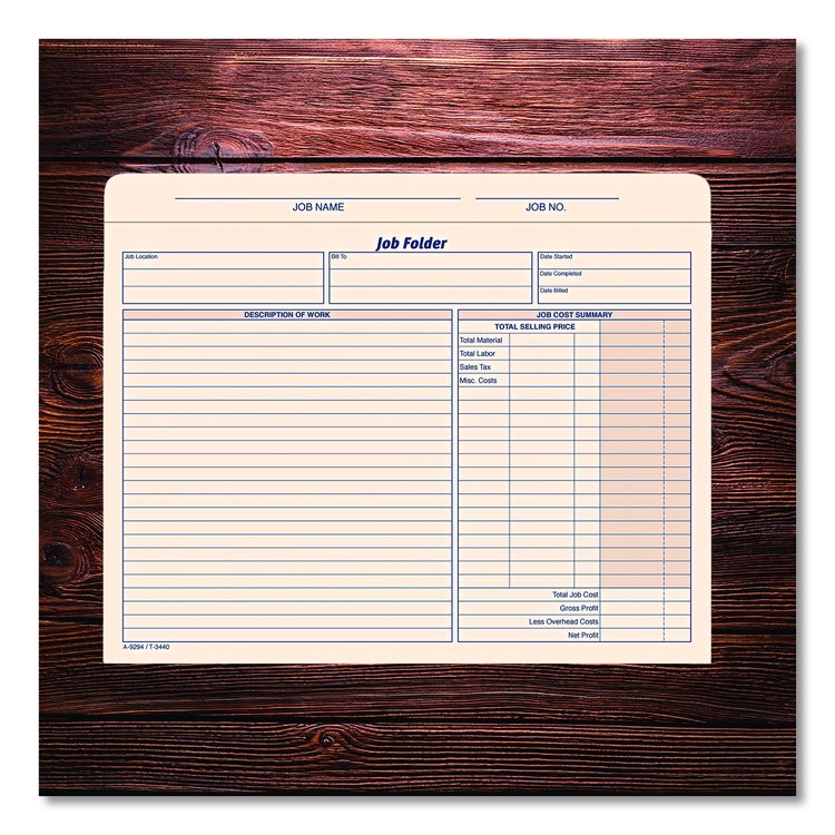Job Folder, Straight Tabs, Letter Size, Manila, 20/Pack