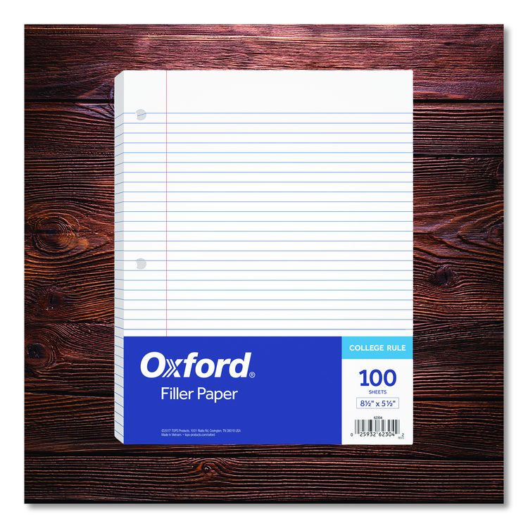 Filler Paper, 3-Hole, 5.5 x 8.5, Medium/College Rule, 100/Pack