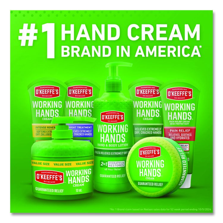 Working Hands Hand Cream, 10 oz Pump Bottle, Unscented