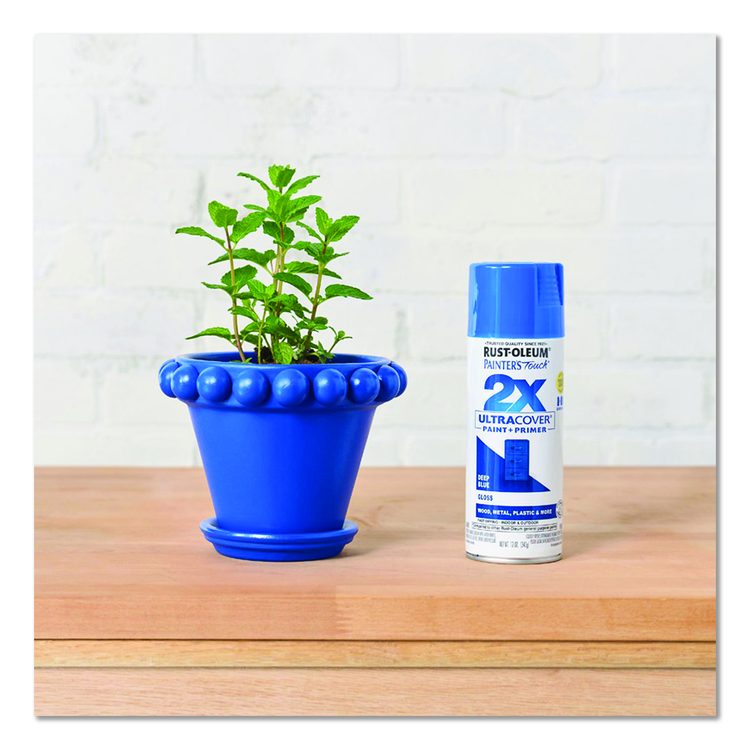 Painter's Touch 2X Ultra Cover Spray Paint, Gloss Deep Blue, 12 oz Aerosol Can, 6/Carton