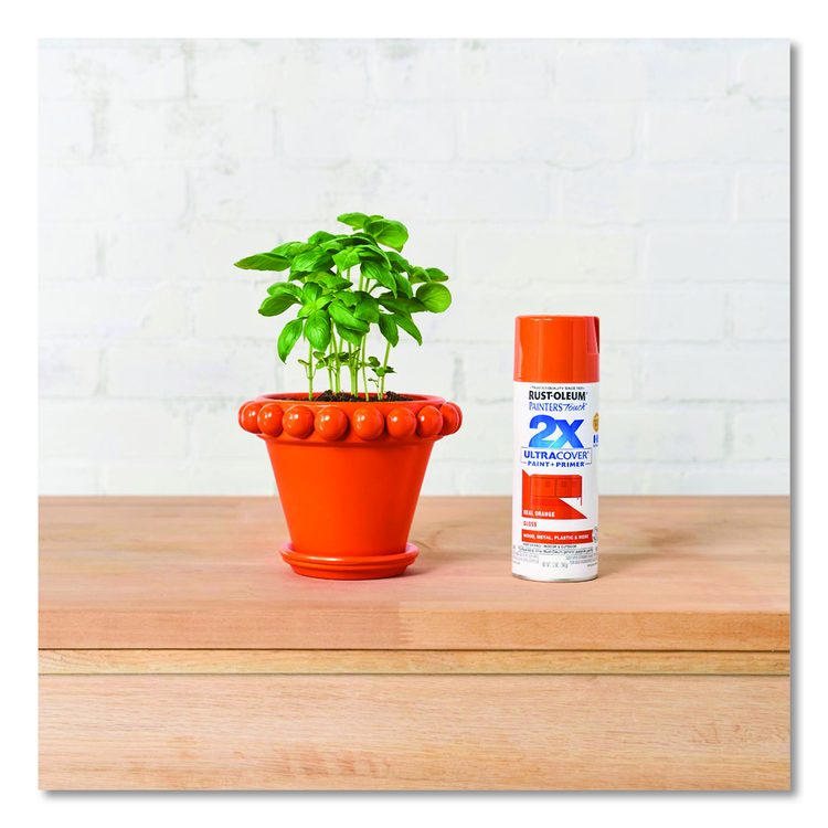 Painter's Touch 2X Ultra Cover Spray Paint, Gloss Real Orange,12 oz Aerosol Can, 6/Carton