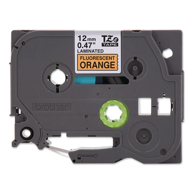 TZe Laminated Removable Label Tapes, 0.47" x 26.2 ft, Black on Orange