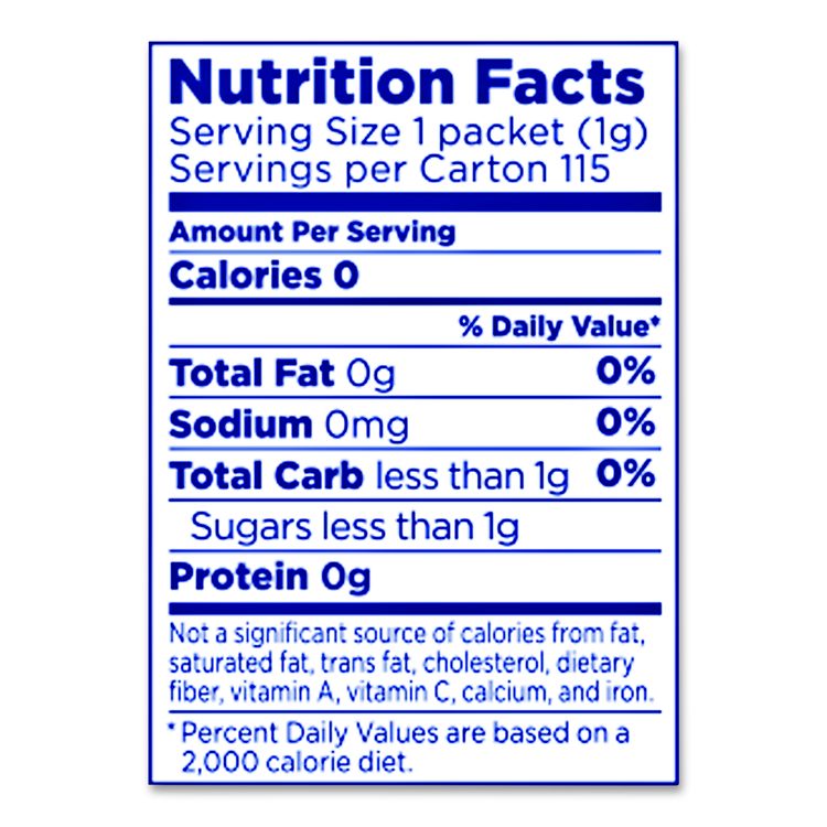 Zero Calorie Sweetener, 0.04 oz Packet, 2,000/Carton