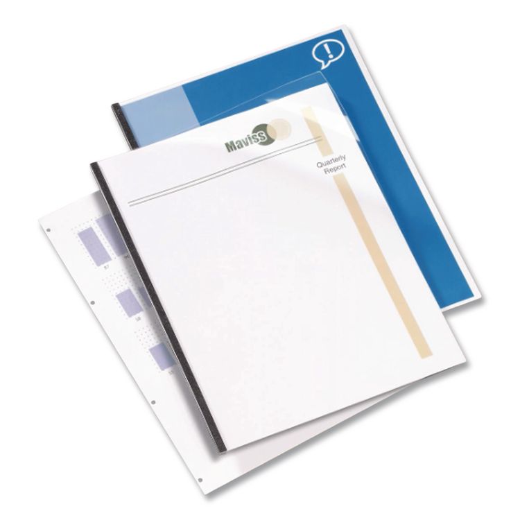 VeloBind Clear View Pre-Punched Presentation Covers, Plastic, Square Corners, 11 x 8.5, Clear, 25/Pack