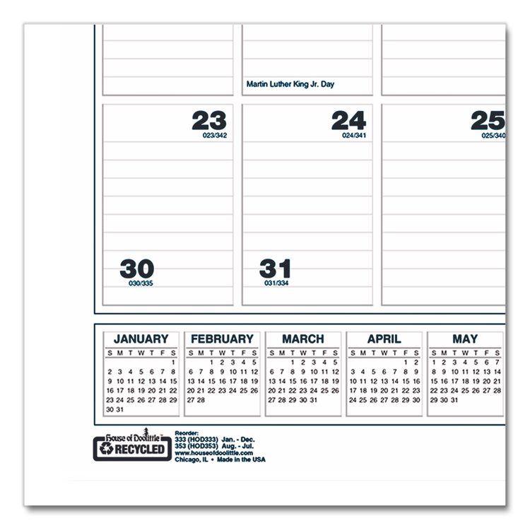 Bar Harbor Recycled Wirebound Monthly Wall Calendar, 15.5 x 22, White/Blue/Gray Sheets, 12-Month (Jan-Dec): 2026