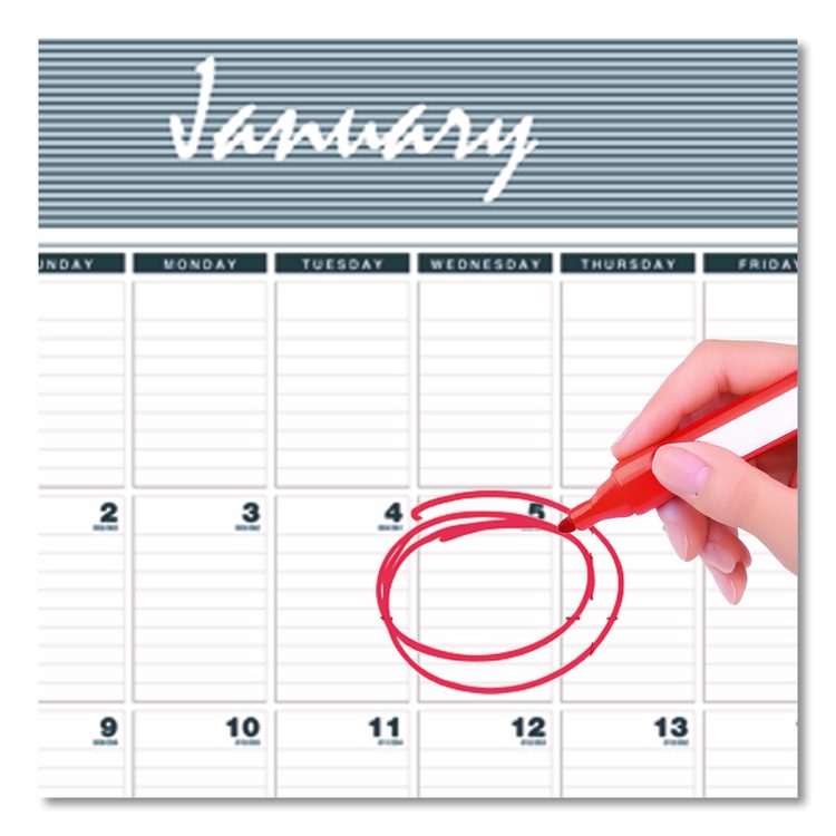 Academic Year Bar Harbor Recycled Wirebound Monthly Wall Calendar, 12 x 17, White/Blue Sheets, 12-Month (Aug-July): 2025-2026