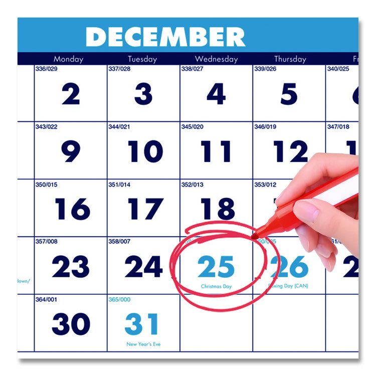 Recycled Three-Month Format Wall Calendar, Vertical Orientation, 12.25 x 26, White Sheets, 14-Month: Dec 2025 to Jan 2027