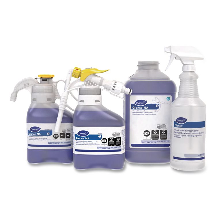 Glance NA Glass and Multi-Surface Cleaner SC, Unscented, 1.4 L SmartDose, 2/Carton