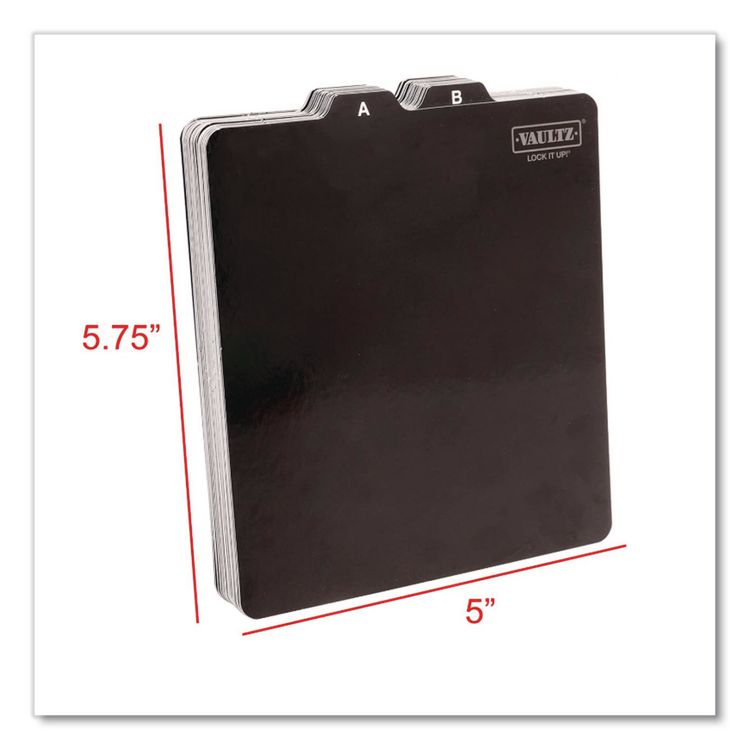 A-Z CD File Guides, 1/3-Cut Top Tab, A to Z, 5 x 5.75, Black, 26/Set