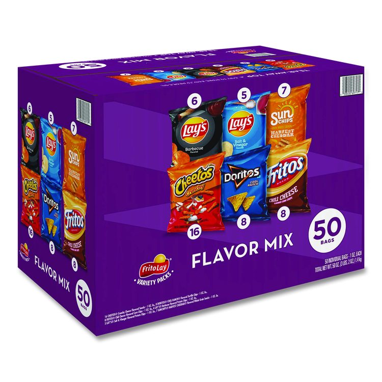 Flavor Mix Variety Pack, Assorted Flavors, 1 oz Bag, 50 Bags/Carton