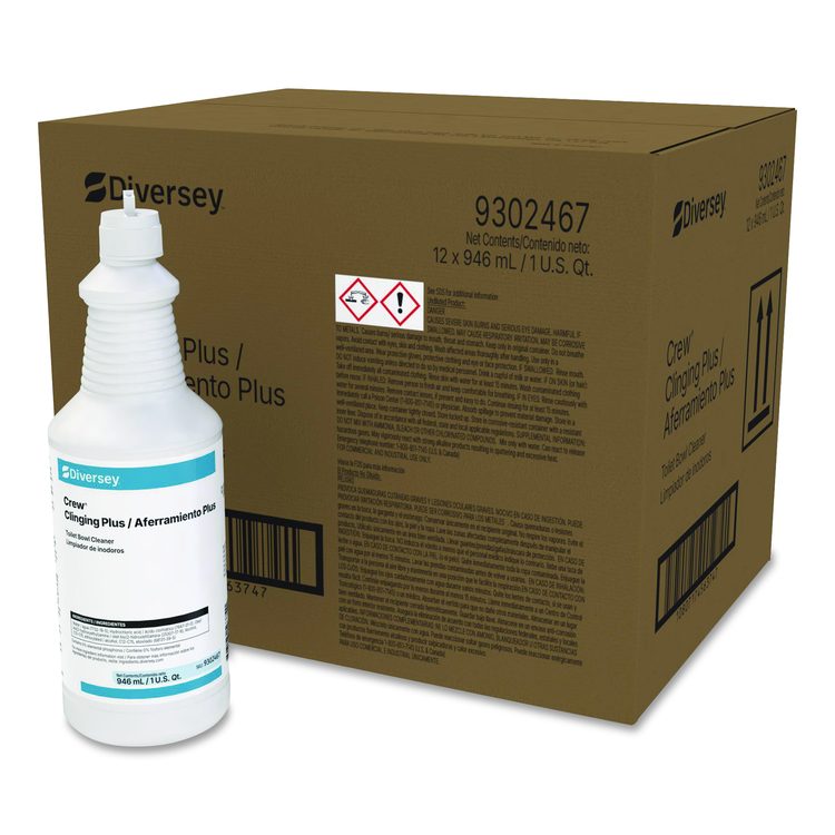 Crew Clinging Plus Toilet Bowl Cleaner, 32 oz Bottle, 12/Carton