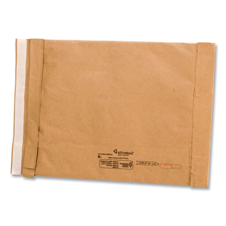 Jiffy Padded Mailer, #0, Paper Padding, Self-Adhesive Closure, 6 x 10, Natural Kraft, 250/Carton
